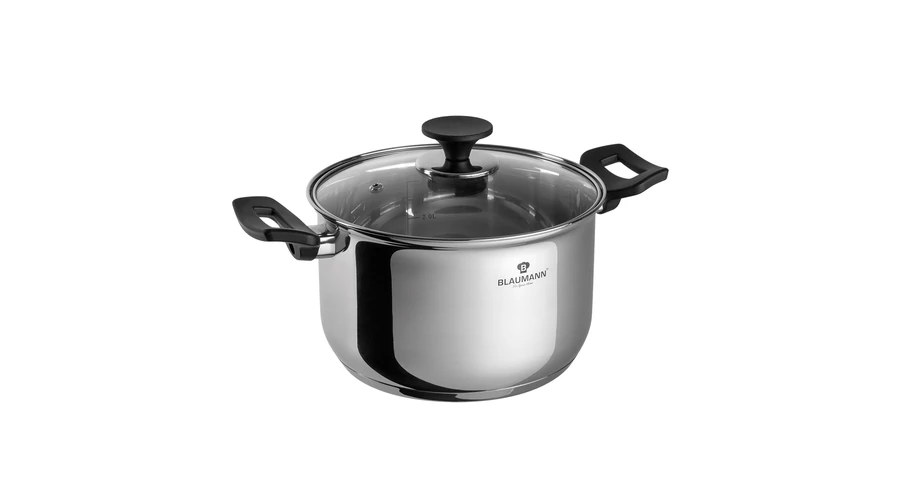 Blaumann Gourmet Line rozsdamentes ac�l magas l�bas fed�vel, bakelit fog�val, 20 cm